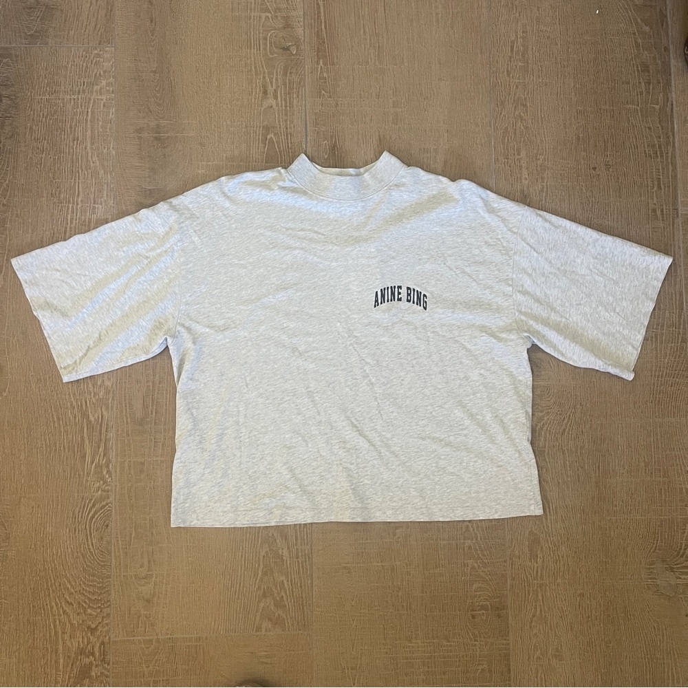 Anine Bing Light Gray Oversized Tee
